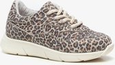 Groot leren meisjes sneakers met luipaardprint - Bruin - Maat 26