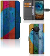 Mobiel Bookcase Nokia X10 | Nokia X20 Smartphone Hoesje Wood Heart