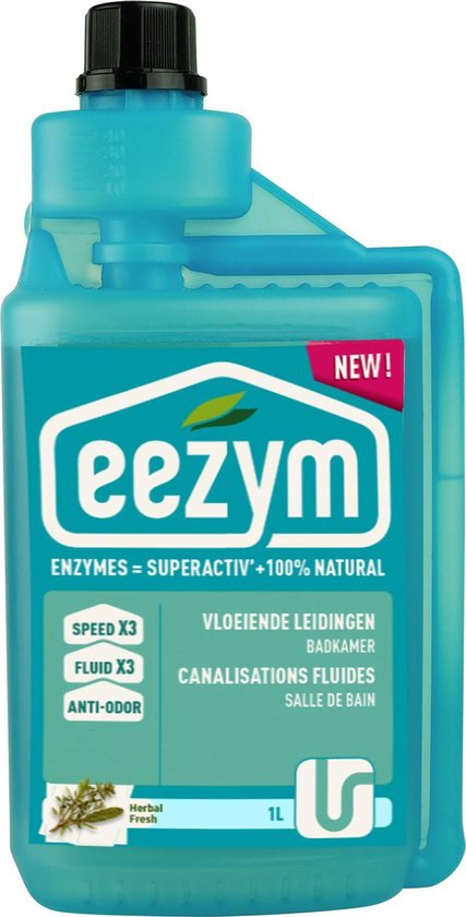 Eezym - Vloeiende leidingen Badkamer - Herbal Fresh - 1 L