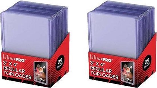 Afbeelding van het spel Ultra Pro Toploader Bundel I  3 x 4 regular I 50 stuks I 76,2 x101,6mm (25ct) I Trading Card Game I 2 packs I Transparant I Pokémon