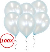Licht Blauwe Ballonnen Metallic 100 Stuks Feestversiering Gender Reveal Verjaardag Ballon