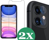 iPhone 11 Screenprotector - Screen Protector Glas voor Apple iPhone 11 en iPhone 11 Screenprotector Camera - 2 Stuks