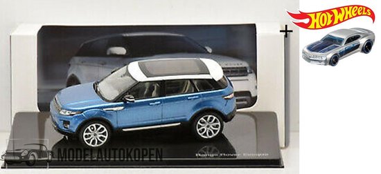 Range Rover Evoque (Blauw/Wit) (10 cm) 1/43 IXO Models + Hot Wheels  Miniatuurauto + 3... | bol.com