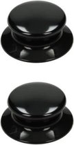 2st - BK dekselknop van pan zwart universeel met schroef - schroefknop - deksel knop zwart BK - 2 stuks -