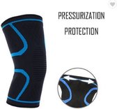 Inuk - Elastische Knieband Kniebrace - Zwart met Blauw - Maat S (check tabel!)  verkrijgbaar in S/M/L/XL - Strak en Comfortabele steun - Knie compressie - Steun kniebanden - kniebe