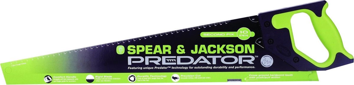 Spear & Jackson 5.071.44 Predator HP Handzaag - Softgrip - 560mm - 10TPI - Fijn hout