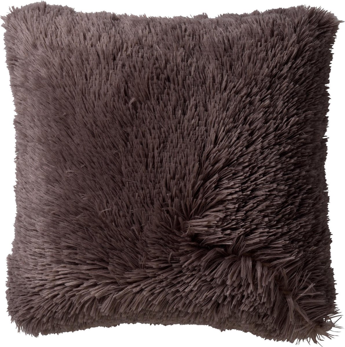 Dutch Decor FLUFFY - sierkussen 60x60 cm - superzacht - XL kussen - Driftwood - taupe - Inclusief binnenkussen - Luxe kussens voor woonkamer & bank