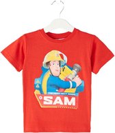 Brandweerman Sam t-shirt - maat 110 - Fireman Sam shirt - rood