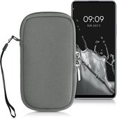 kwmobile Tasje voor smartphones M - 5,5" - Insteekhoesje van neopreen in steengrijs - Maat: 15,2 x 8,3 cm