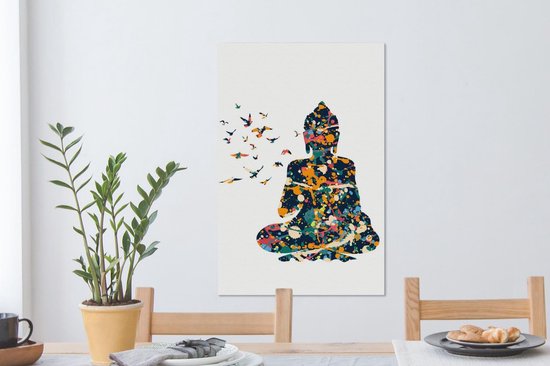 Toile Peinture Bouddha - Vogel - Peinture - 60x90 cm - Décoration murale