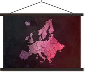 Porte-affiche avec affiche - Affiche scolaire - Carte - Europe - Galaxie - 60x40 cm - Lattes noires