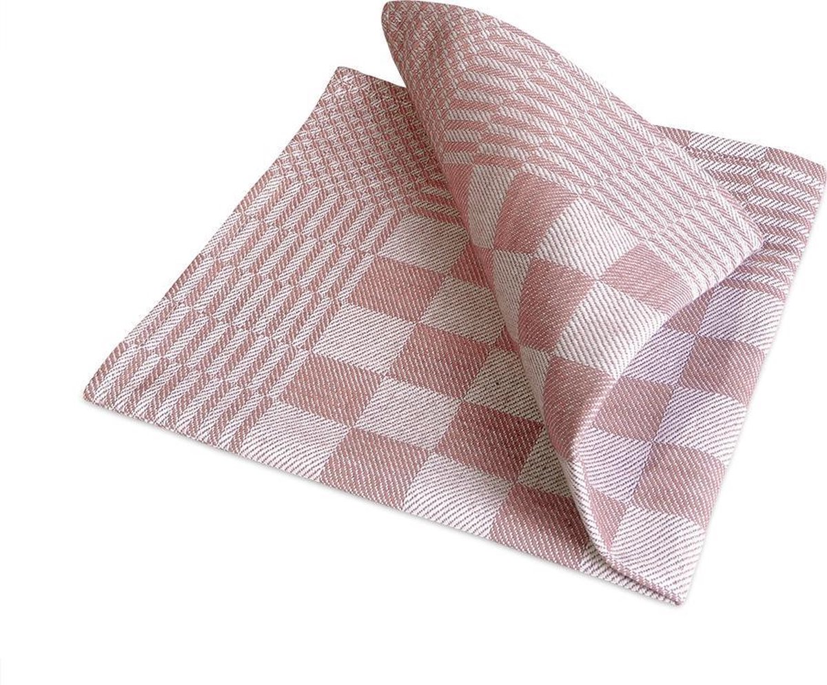 Treb Horecalinnen Servetten 10 Stuks Beige en Wit Geblokt 40x40cm - Treb WS