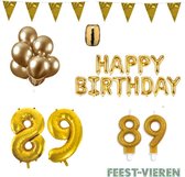 89 jaar Verjaardag Versiering Pakket Goud