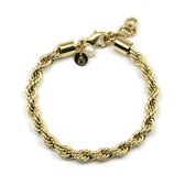Armband Twisted Goud | 18 karaat gouden plating | Messing | Schakelarmband - 16,5 cm extra + 2 cm extra | Buddha Ibiza