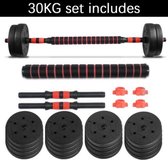 OneTwoFit Fitness - 30Kg Dumbbells Set - Verstelbaar - Krachttraining - Fitnessapparatuur - Gewichten Set