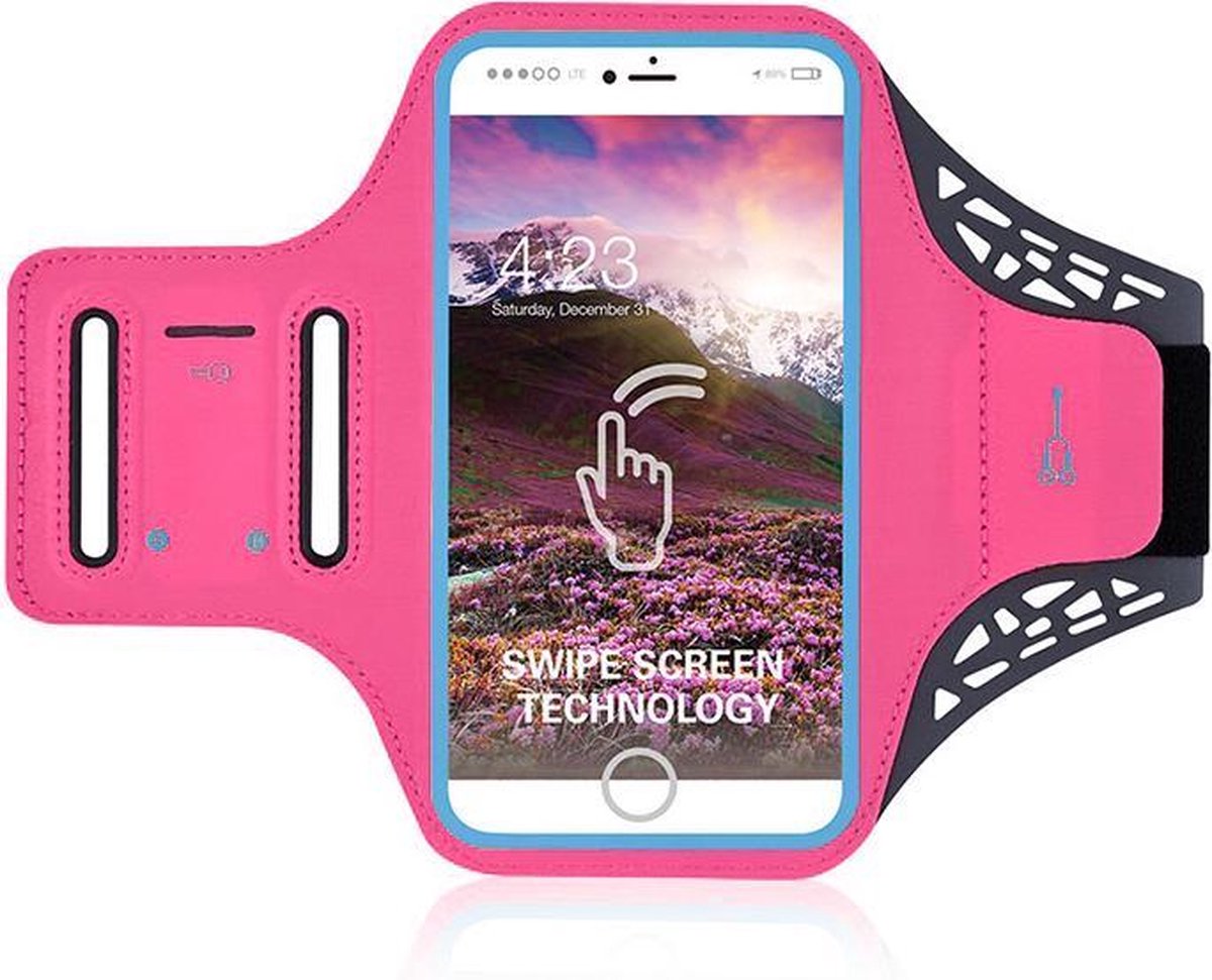 Sportarmband voor iPhone 6/7/8 - Spatwaterdicht - Ruimte voor pasjes en sleutels - Roze