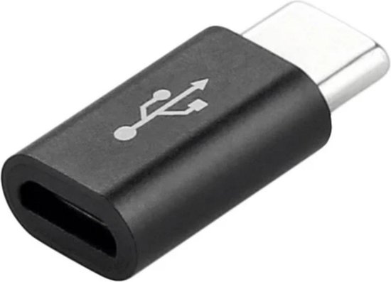 Micro USB naar USB C - Zwart - Micro USB verloop - USB C Verloop