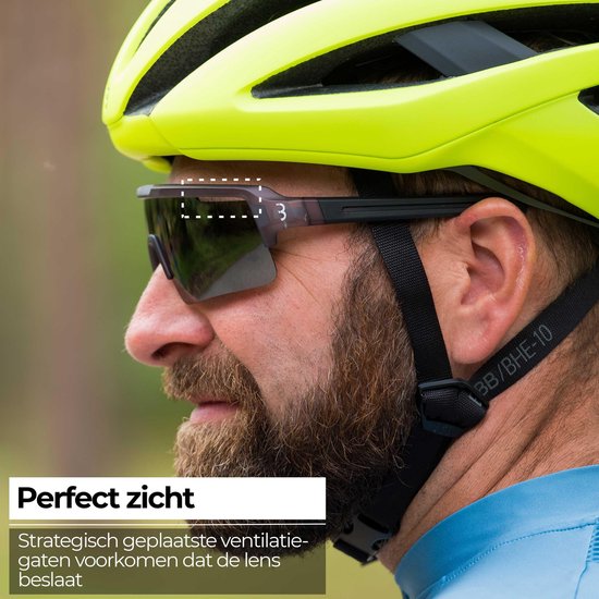 BBB Cycling Fuse PC MLC Zilver Fietsbril - Anti Condens Zonnebril - 3 Lichtgewicht Lenzen - Transparant Grijs - BSG-65 - BBB cycling