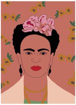 Notitieboek - A4 - Frida - Kahlo - FridaKahlo - Oranje - Notebook - Schrijfboek - Dagboek - Gelijnd - Softcover - Elastiek - Werk - Studie - School - Cadeau