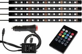 Auto LED RGB interieur strip 4 stuks zelfklevend - Audio Controller - Auto verlichting led - Auto tuning