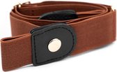 Gespvrije elastische riem | elastische riem | Dames en heren | lichtbruin