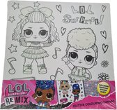 LOL kleurplaat glitter - Canvas - Wit - 29 x 29 cm