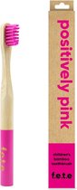 Bamboe kindertandenborstel 'positively pink'