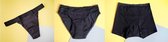 Bnatural - Set 3 Menstruatie ondergoed - Shorts, String, Classic model - Zwart L - Gratis waszak