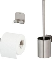 Tiger Colar Toiletaccessoireset - Toiletborstel met houder - Toiletrolhouder - Haak – RVS geborsteld
