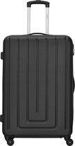 Packenger 3-delige kofferset "Razor" hard cover (M, L & XL) - ABS - 4 rubberen wielen (360°) - koffer met combinatie slot - Zwart