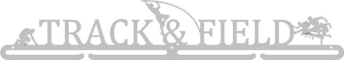 RVS Track & Field Medaillehanger (70cm breed) - Nederlands product - sportcadeau - topkado - medalhanger - medailles - atletiek - muurdecoratie