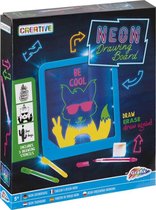 Grafix neon tekenbord |inclusief 3 overtrek stencils & neonpennen | speelgoed voor kinderen | tekenbord kinderen