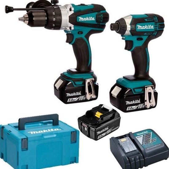 MAKITA Coffret Perceuse visseuse à percussion 18 V Li-Ion 1,5 Ah Ø