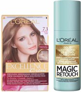 L'Oréal Excellence Creme Haarverf 7.3 Goudblond + Magic Retouch Uitgroeispray Blond 75 ml Pakket