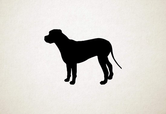 Catahoula Bulldog - Silhouette hond - M - 59x83cm - Zwart - wanddecoratie