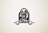 Bloedhond - Bloodhound - hond met pootjes - M - 60x74cm - Zwart - wanddecoratie