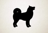 Huskita - Silhouette hond - M - 60x61cm - Zwart - wanddecoratie