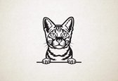 Ocicat - Kat - Poes - S - 48x45cm - Zwart - wanddecoratie