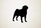 Amerikaanse Pugabull - Silhouette hond - M - 67x60cm - Zwart - wanddecoratie