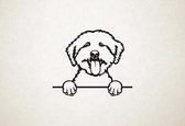 Lagotto romagnolo - Lagotti Romagnoli - hond met pootjes - S - 43x51cm - Zwart - wanddecoratie