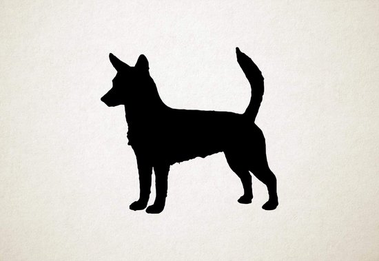 Portuguese Podengo Pequeno - Silhouette hond - L - 75x80cm - Zwart - wanddecoratie