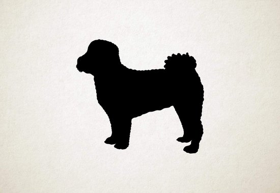 Poochon - Silhouette chien - XS - 24x27cm - Zwart - décoration murale