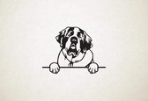 Sint-Bernard - hond met pootjes - M - 57x76cm - Zwart - wanddecoratie