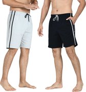 Pierre Calvini - Korte Broek Heren - Shorts Heren - 2pack - Zwart/Grijs - S