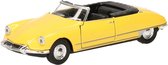 Speelgoed Citroën DS19 gele cabrio 1:36 - speelgoedauto geel
