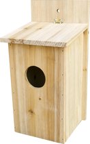Vogelhuisje/nestkastje naturel hout 30 cm - Vogelhuisjes tuindecoraties
