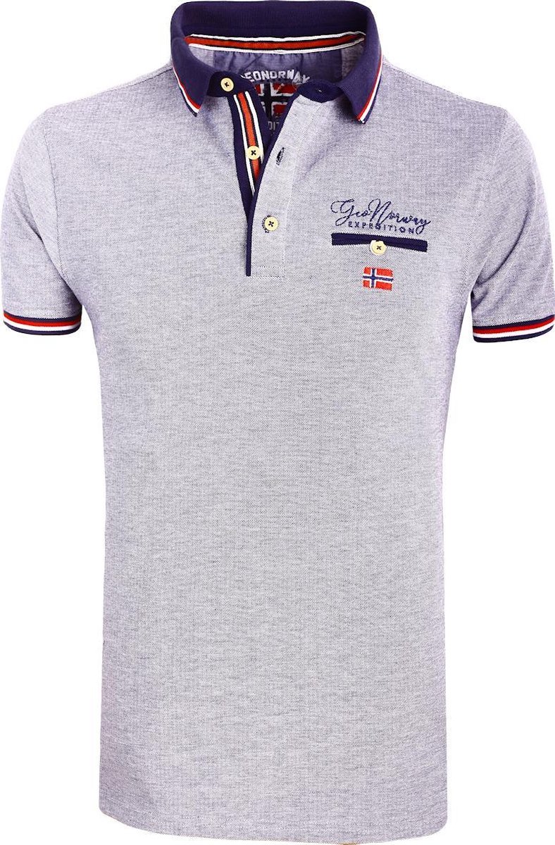 Geographical Norway Denim Polo Shirt Blauw Kblended - XXL