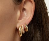 Oorbellen dames | oorringen dames | zilver 925 | goudkleurig | zilveren oorbellen | oorringen met Zirkonia stenen | luxe oorringen | cadeau voor vrouw | valentijn | valentijn cadea