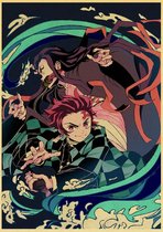 Kimetsu no Yaiba Demon Slayer Anime Collage II Vintage Poster 42x30cm.