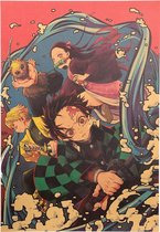 Kimetsu no Yaiba Demon Slayer Anime Collage I Vintage Poster 51x35cm.